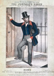"Il Colpo del Postino", copertina di un foglio di canzone, di Stephen Glover (1812-70), c.1850