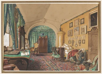Interno del soggiorno di un uomo