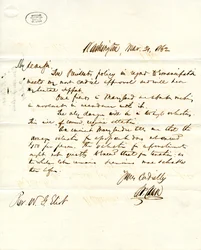 Lettera firmata S.P. Chase, Washington, a W.G. Eliot, 31 marzo 1862