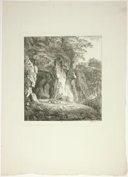 Pastori e pecore che si riposano sotto un ponte, tavola sette da Paysages Dédiés à M. Warelet