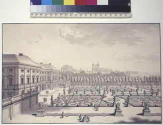 Pagina intera: Palazzo Liechtenstein, vista dei giardini verso sud