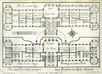 Planimetria del piano terra e del piano nobile del castello superiore