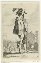 Ufficiale in piedi di profilo