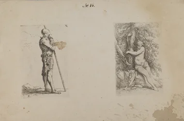 (Serie di figurine) Uomo corazzato che impugna la lancia
