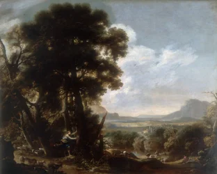 Erminia incide il nome di Tancredi su un albero, opera di Salvatore Rosa, conservata alla Galleria Estense di Modena