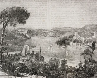 Castelli del Bosforo sulle coste di Asia ed Europa, Turchia, da Poliorama Pittoresco, n. 18, 9 dicembre