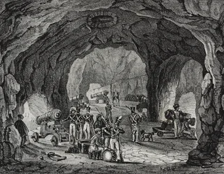 Grotta vicino alla Rocca di Gibilterra, Spagna, da Poliorama Pittoresco, n. 20, 24 dicembre