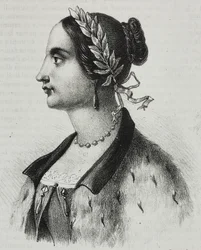 Ritratto di Laura Bassi Veratti (1711-1778), fisica e accademica italiana, litografia di Salvatore Puglia da Poliorama Pittoresco, n 4, 4 settembre