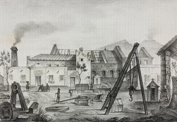 Reale Opificio meccanico di Pietrarsa, Campania, Italia, da Poliorama Pittoresco, n. 39, 7 maggio