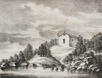 Santuario di Peschici, Puglia, Italia, da Poliorama Pittoresco, n. 51, 27 luglio