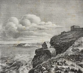 Tomba di François-René de Chateaubriand a Saint-Malo, Francia, da Poliorama Pittoresco, n. 32, 18 marzo