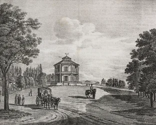 Vienna Prater, Austria, litografia di Salvatore Puglia da Poliorama Pittoresco, n. 34, 29 marzo