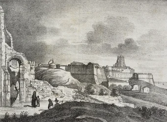 Vista di Crotone, Calabria, Italia, da Poliorama Pittoresco, n. 51, 29 luglio