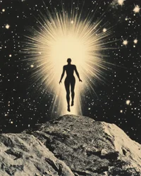 Una figura luminosa che si erge