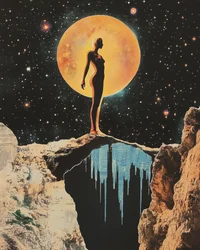 Viaggio cosmico di una donna nuda