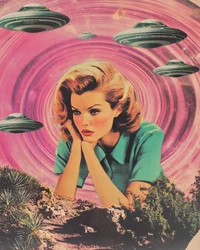 Donna in stile fantascienza retrò