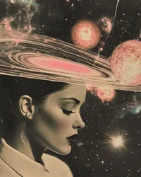 Donna cosmica riflessiva