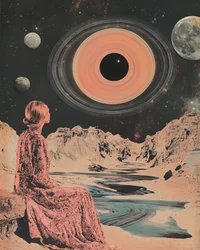 Donna che contempla il cosmo
