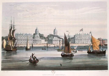 Ospedale di Greenwich, inciso da R.G. Reeve