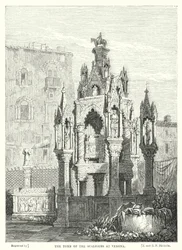 La tomba degli Scaligeri a Verona (incisione)