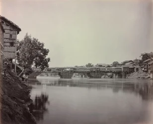 Ponte dei negozi, Srinagar, Kashmir