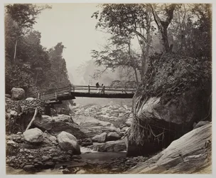Senza titolo [ponte pedonale su un fiume], c. 1865