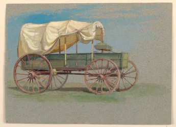 Disegno, un carro coperto, 1870-80