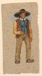 Disegno, schizzo. Un contadino francese, 1874