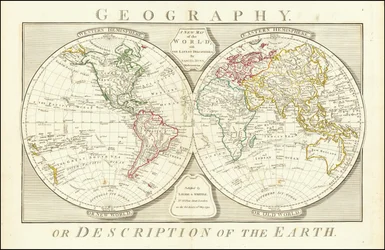Mappa del mondo del 1794 di Samuel Dunn