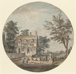 Paesaggio con Cottage, Ponte e Figure