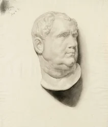 Schizzo di un calco di testa maschile, 1872