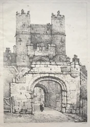Serie di edifici antichi e cottage rurali nel nord dell