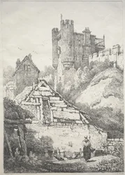 Serie di edifici antichi e cottage rurali nel nord dell