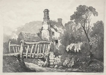 Serie di edifici antichi e cottage rurali nel nord dell