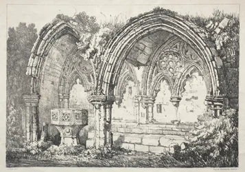 Una serie di edifici antichi e cottage rurali nel nord dell