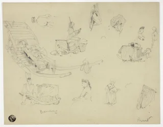 Schizzi di figure, slitte a Bambarg