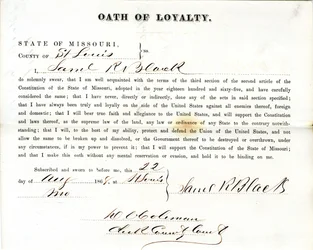 Giuramento di fedeltà di Samuel R. Black del Missouri, Contea di St. Louis