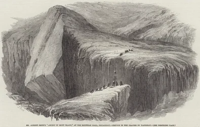 La salita del signor Albert Smith al Monte Bianco, alla Egyptian Hall, Piccadilly, Crepa nel Ghiacciaio du Tacconay