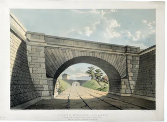 Ferrovia del Nord Midland. Vista del ponte di New Street ecc. a Belper, guardando a sud, c.1840