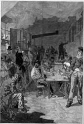 Vista del forno della Società filantropica di rue de Sèvres dove i poveri di Parigi vengono per un pasto