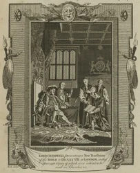 Lord Cromwell presenta una nuova traduzione della Bibbia a Re Enrico VIII a Londra nell