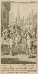 Wat Tyler ucciso dal Lord Mayor a Smithfield (incisione)