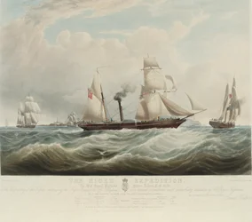La spedizione nigeriana, alla confluenza dei fiumi Niger e Benoue, le navi Albert, Sudan e Wilberforce al largo di Holyhead (Galles), agosto-ottobre 1841