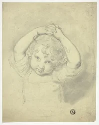 Bambino che tiene le mani sopra la testa