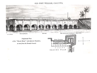 Vecchio Fort William, Calcutta, con una vista congetturale del 
