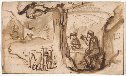 Giacobbe ed Esaù (recto); Testa di una giovane donna addormentata (verso)