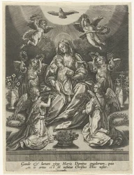 Madonna con bambino circondata da angeli