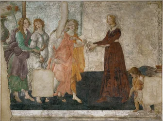 Venus et les graces offrant des presents a une jeune fille - Venere e le grazie offrono regali a una giovane ragazza Affresco ...