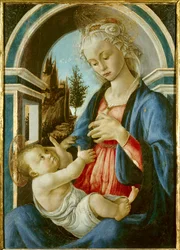 La Vergine e il Bambino. Dipinto di Sandro Botticelli (Filipepi) (1445-1510). 1467