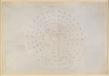 La Divina Commedia, Paradiso VII. Seconda sfera planetaria (Cielo di Mercurio): Beatrice introduce Dante alle complesse questioni della giustizia divina, del peccato originale e della redenzione attraverso la morte di Cristo
